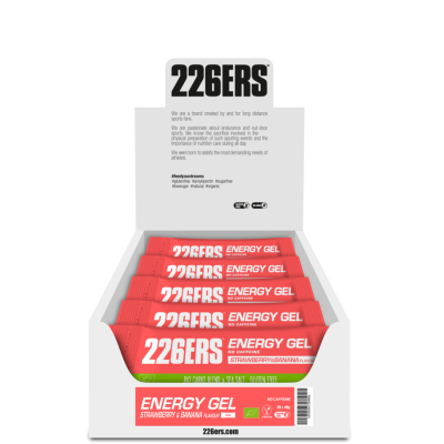 BOX ENERGY GEL BIO 226ers - ekologiczny żel eneregtyczny o smaku truskawek z bananem, 40g. (30 sztuk)